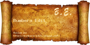 Bumbera Edit névjegykártya